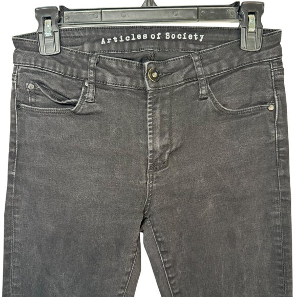 Articles of Society Black High Waisted Skinny Jeans Pants Goth Punk Emo Metal 27 - Picture 2 of 6